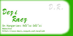 dezi racz business card